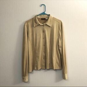 Tsunami Size XL Tan Brown Long Sleeve Collared Shirt Button Up Neutral Basics